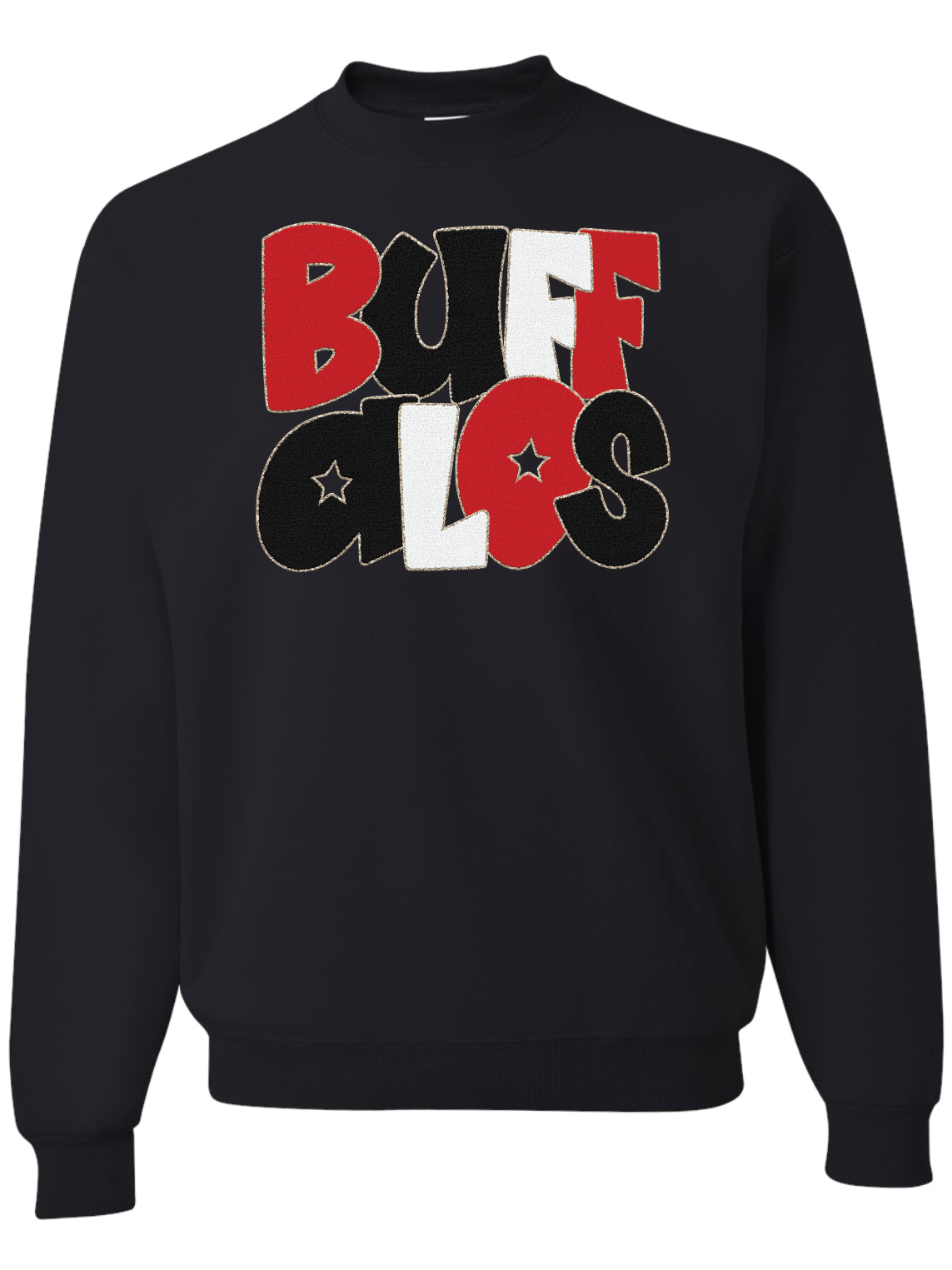 *Faux* Chenille Buffalos Crew Sweatshirt