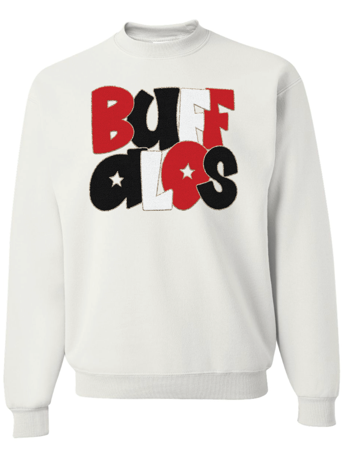 *Faux* Chenille Buffalos Crew Sweatshirt