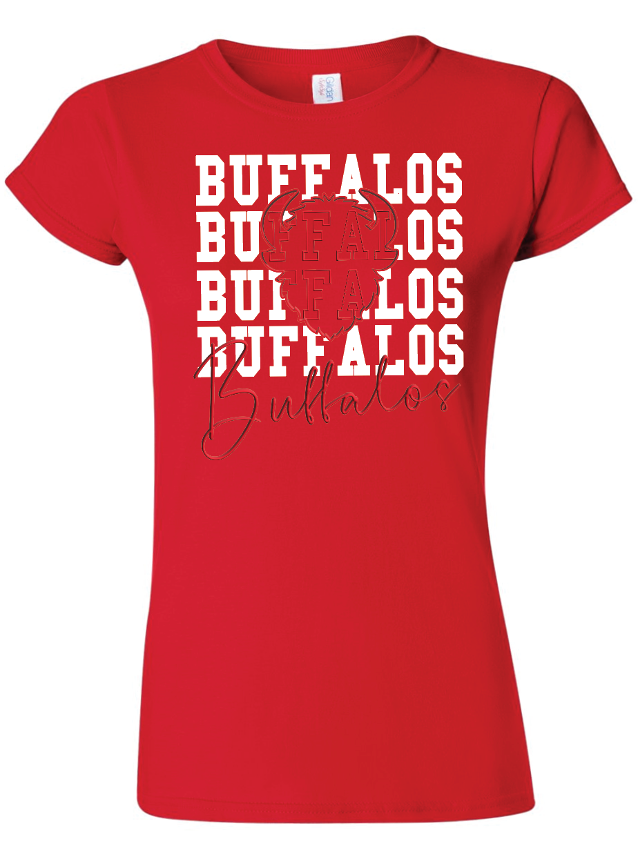 Buffalos on Repeat Womens Gildan Softstyle T-Shirt