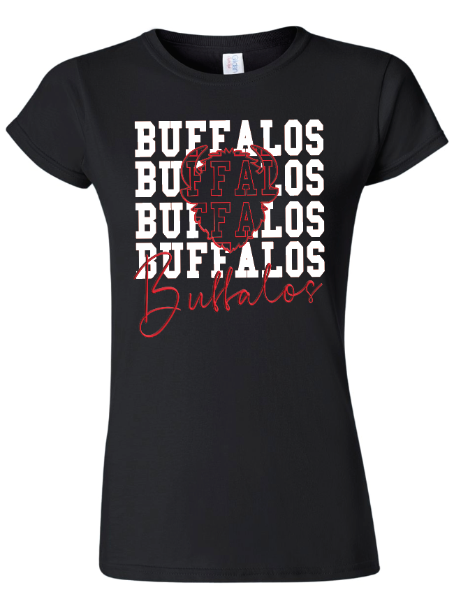 Buffalos on Repeat Womens Gildan Softstyle T-Shirt