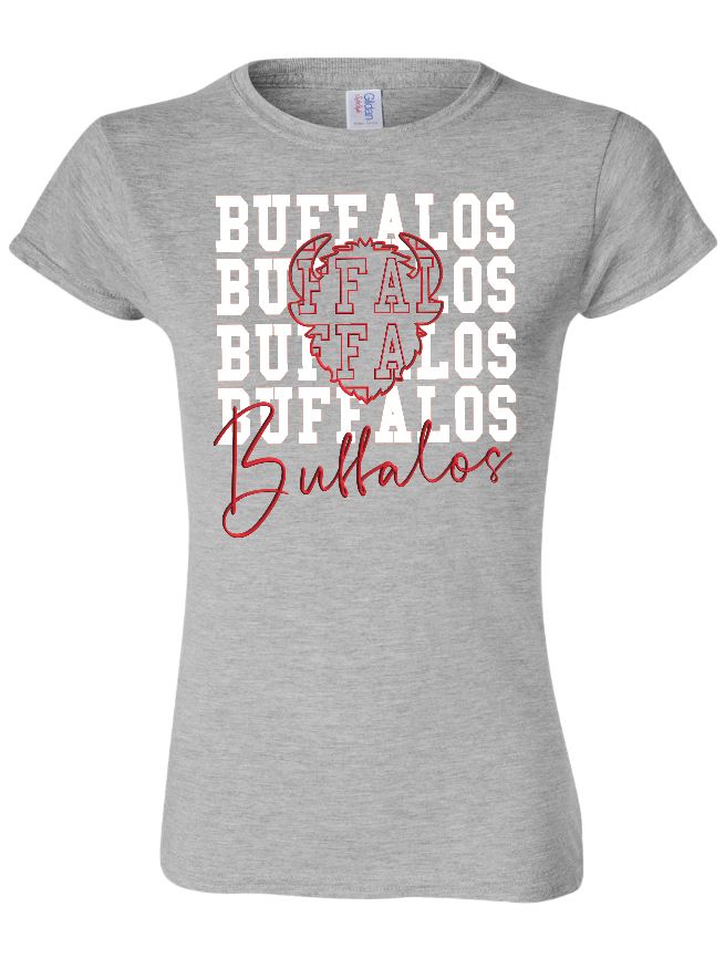 Buffalos on Repeat Womens Gildan Softstyle T-Shirt