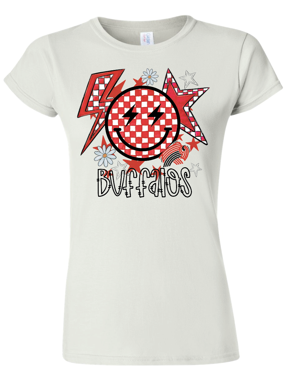 Checkered Buffalo Womens Gildan Softstyle T-Shirt