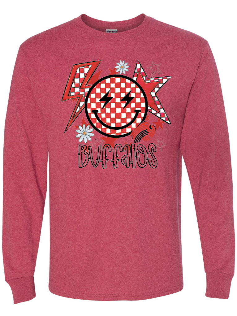 Checkered Buffalo Long Sleeve T-Shirt