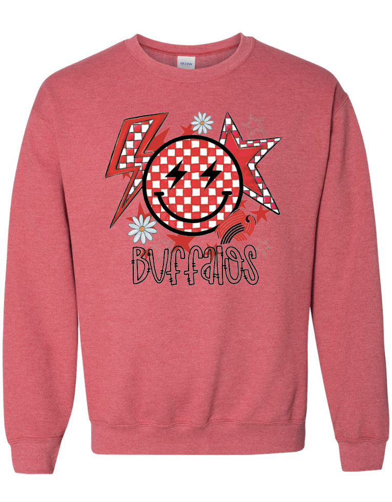 Checkered Buffalo Crew Sweatshirt