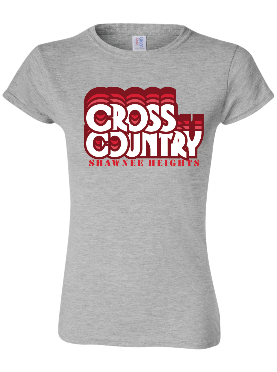 Thunderbirds Track and Field in Red Gildan Womens Fit Softstyle T-Shirt