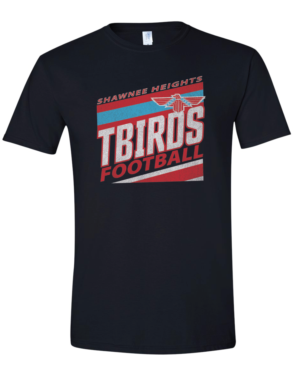 Tbirds Football Stripes Gildan Softstyle T-Shirt