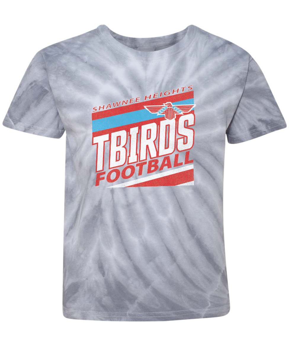 Tbirds Football StripesTie Dye T-shirt
