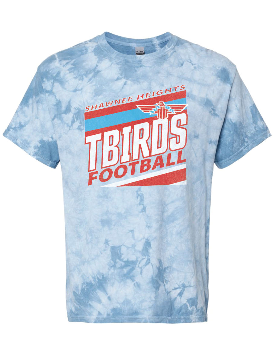 Tbirds Football StripesTie Dye T-shirt