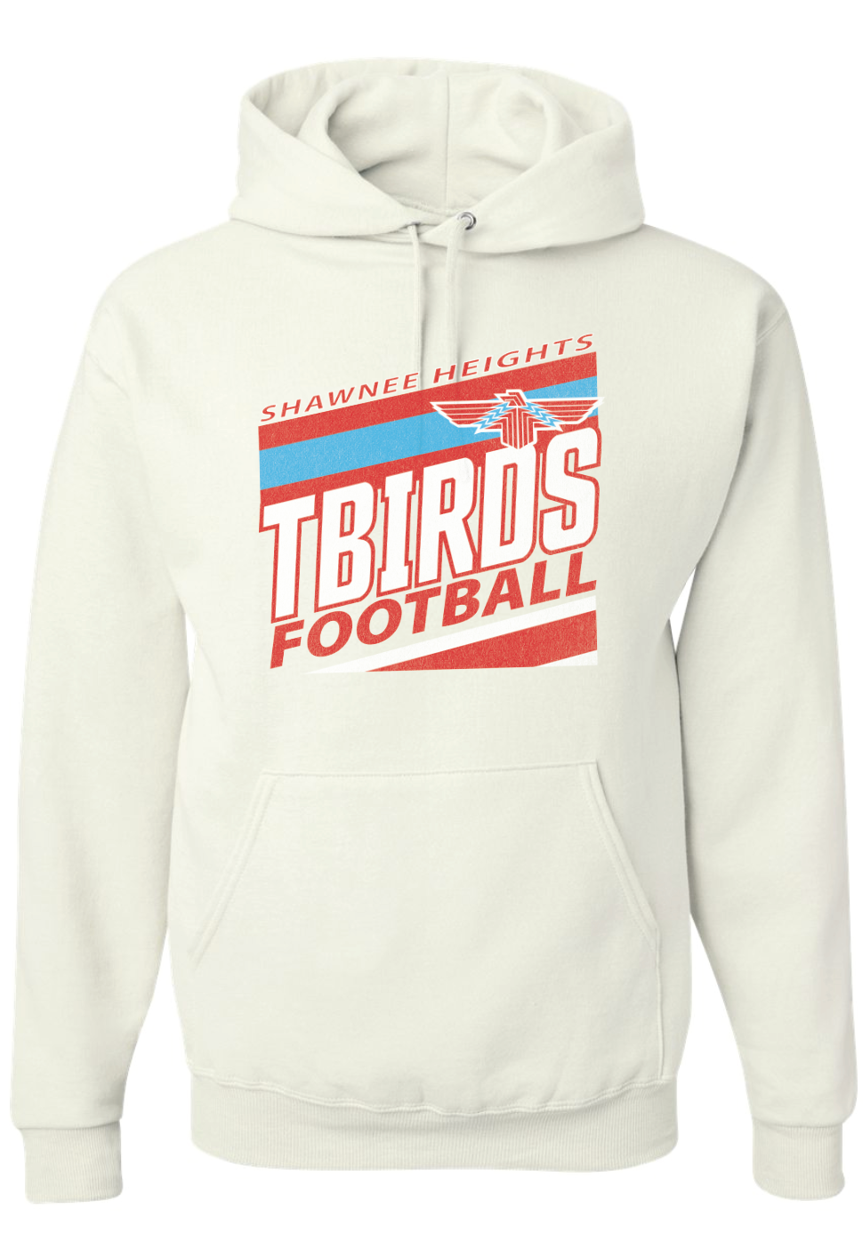 Tbirds Football Stripes Jerzees Nublend Hooded Sweatshirt
