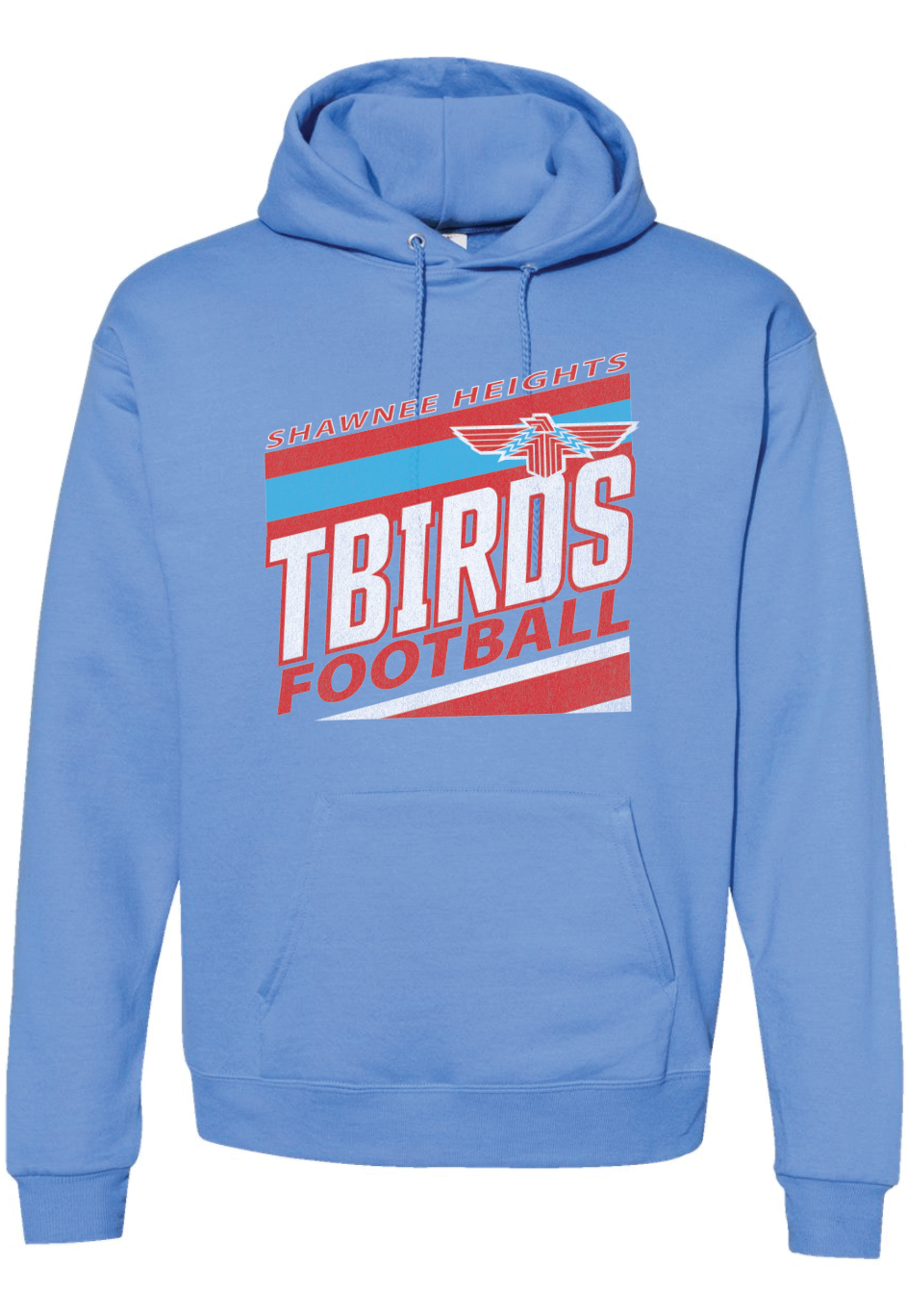 Tbirds Football Stripes Jerzees Nublend Hooded Sweatshirt