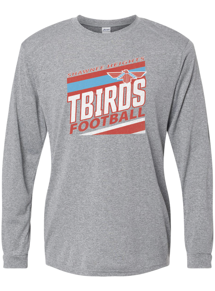 Tbirds Football Stripes Paragon Performance Long Sleeve T-shirt