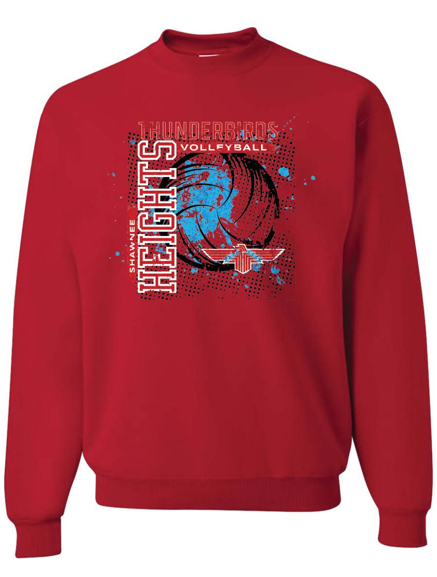 Thunderbirds Volleyball Jerzees Nublend Crew Sweatshirt