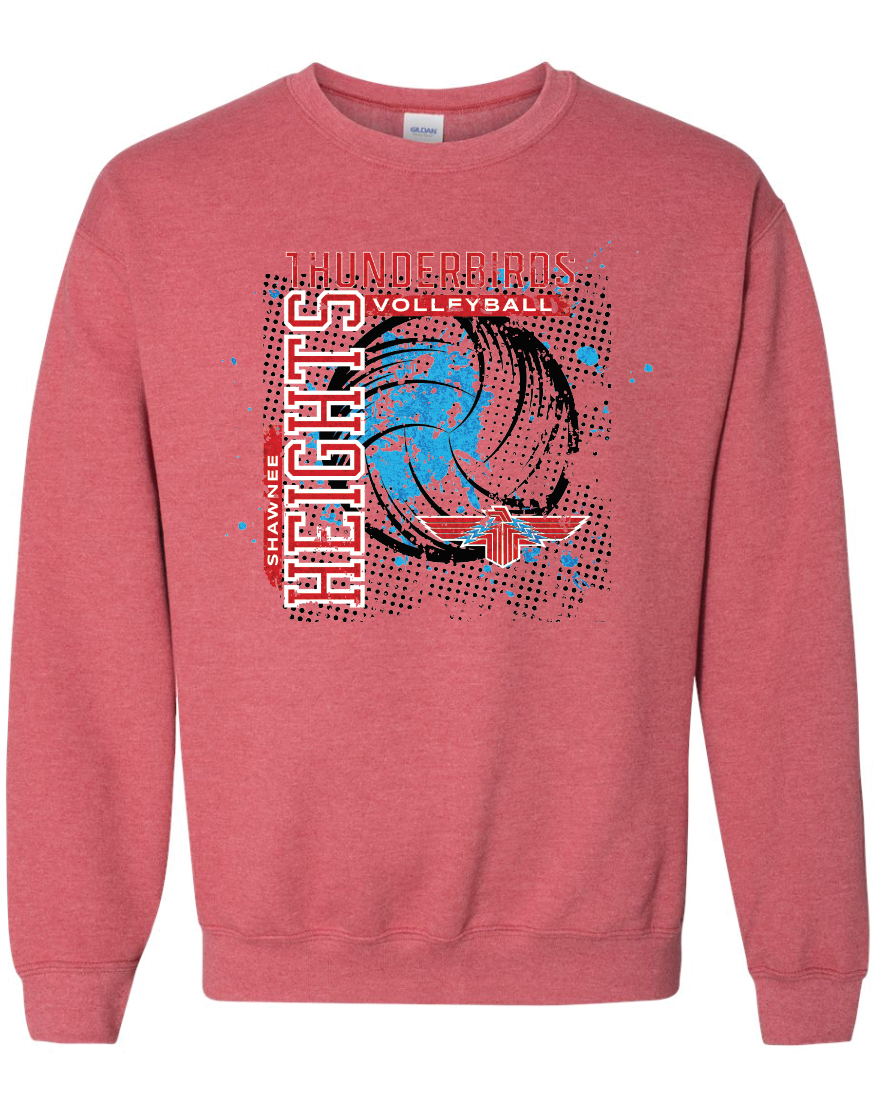 Thunderbirds Volleyball Jerzees Nublend Crew Sweatshirt