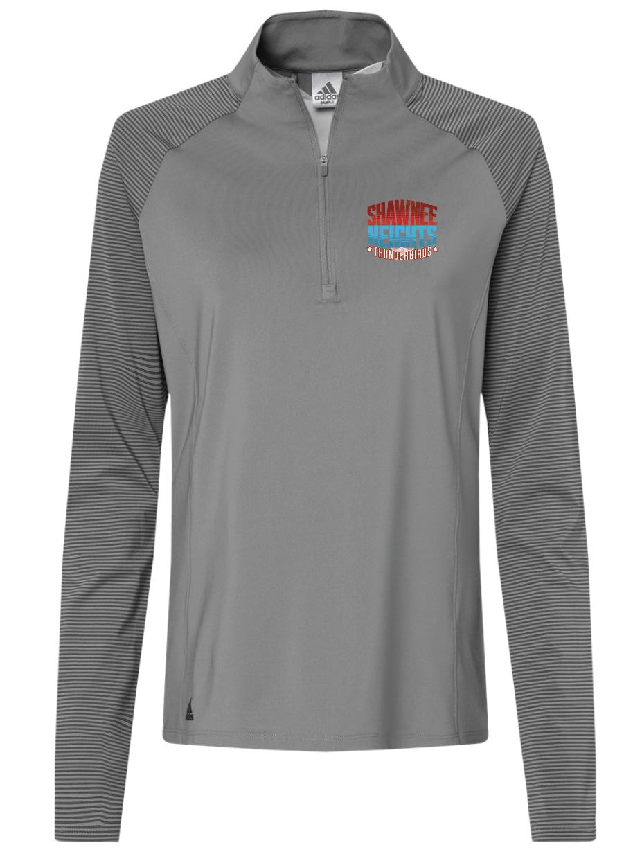 Shawnee Heights Adidas Women's Stripe Block Quarter-Zip Pullover