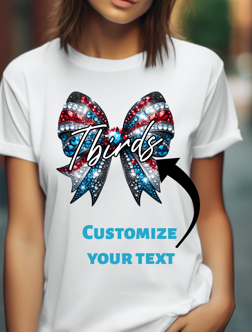 Custom Thunderbird Faux Rhinestone Bow