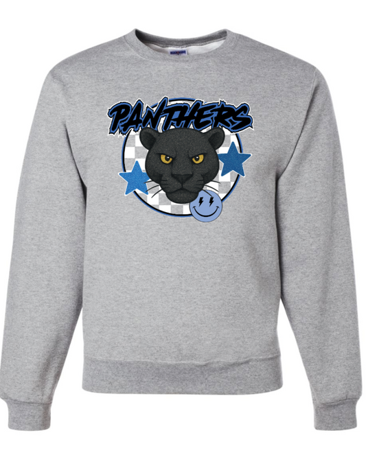 Checkered Panthers Crew Sweatshirt