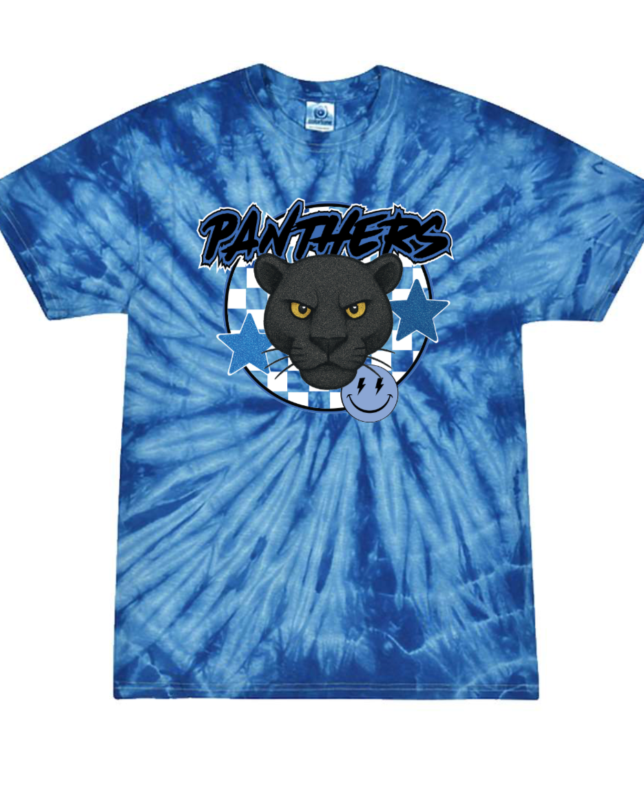 Checkered Panthers Tie Dye T-shirt