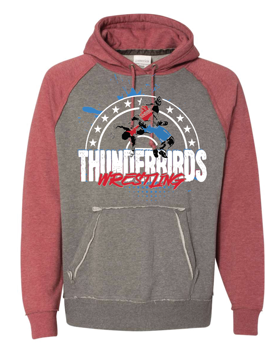 Tbird Wrestling Club Vintage Heather Hooded Sweatshirt