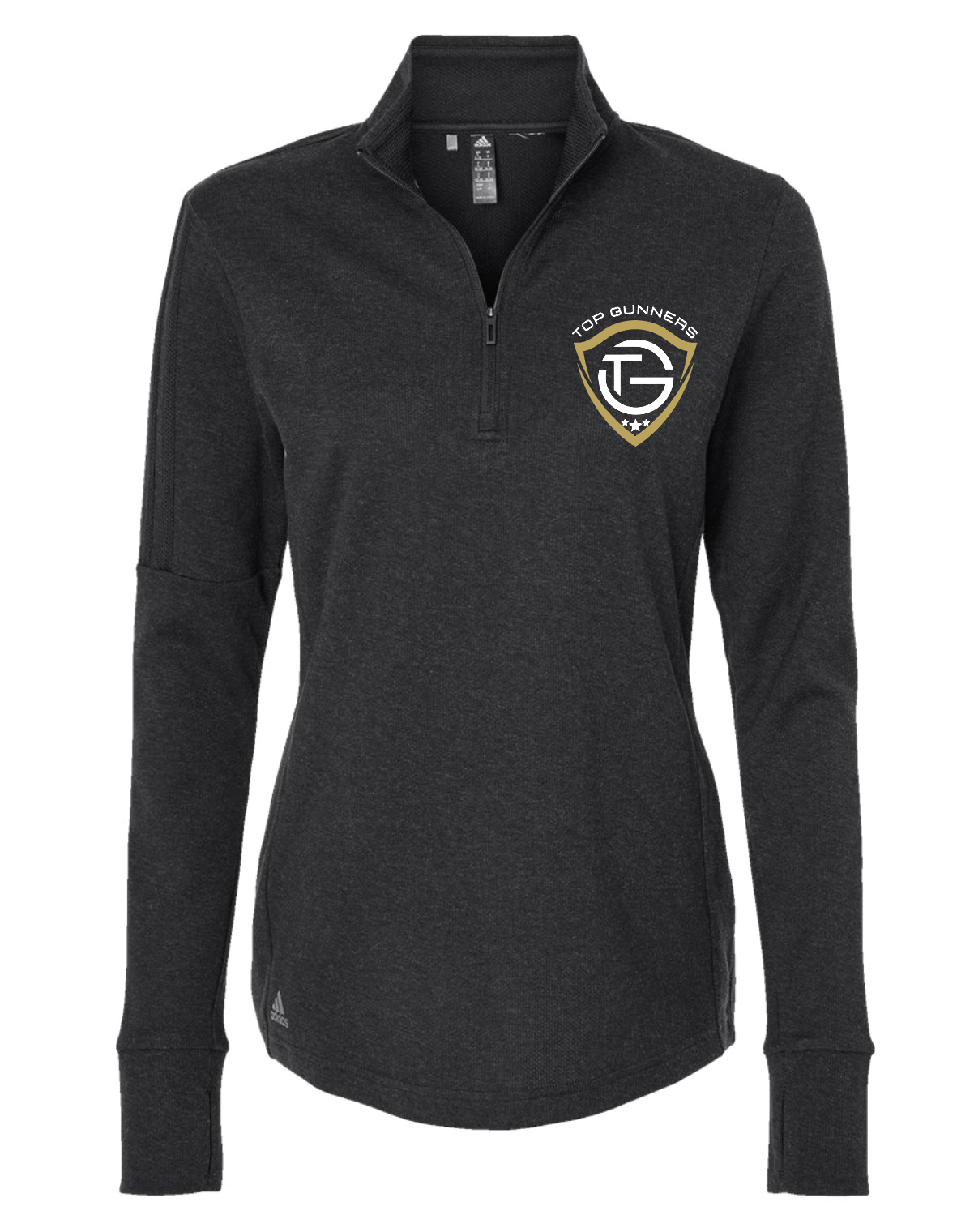 Top Gunners Adidas Women's 3-Stripes Quarter-Zip Sweater