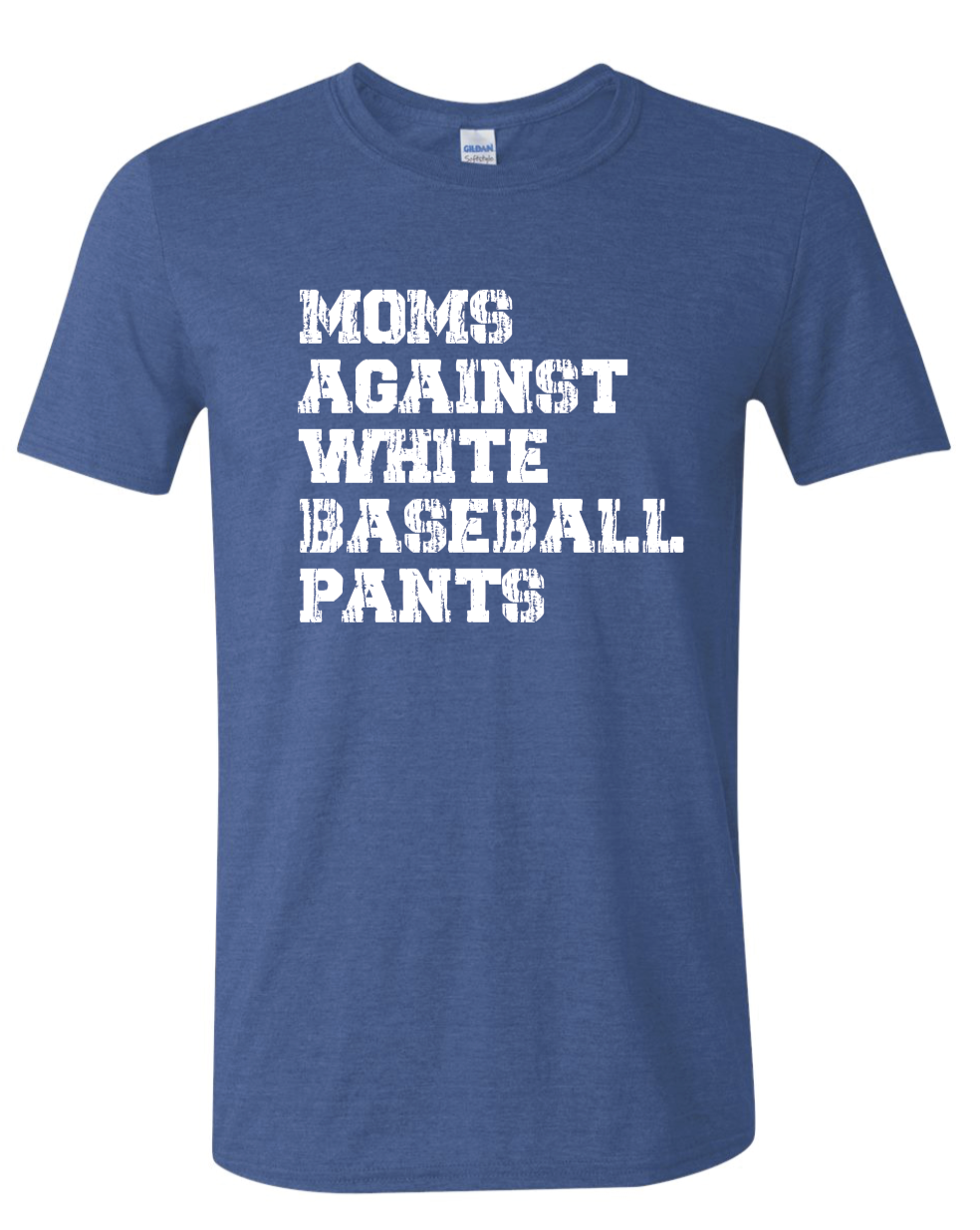 Mom Against White Baseball Pants Tee