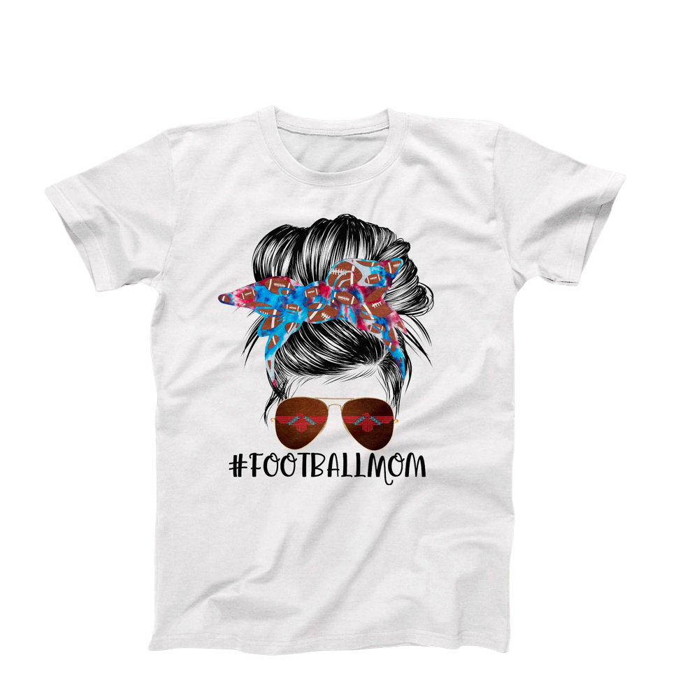 Shawnee Heights Football Mom Bun Gildan Softstyle Tshirt