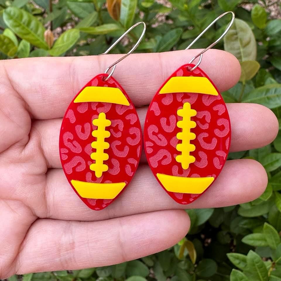 Kansas City Football Leopard Earrings