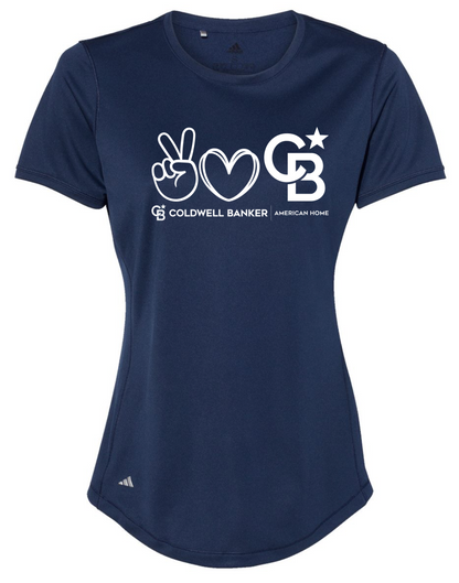 Peace Love Coldwell Banker Adidas Womens Sports T-shirt