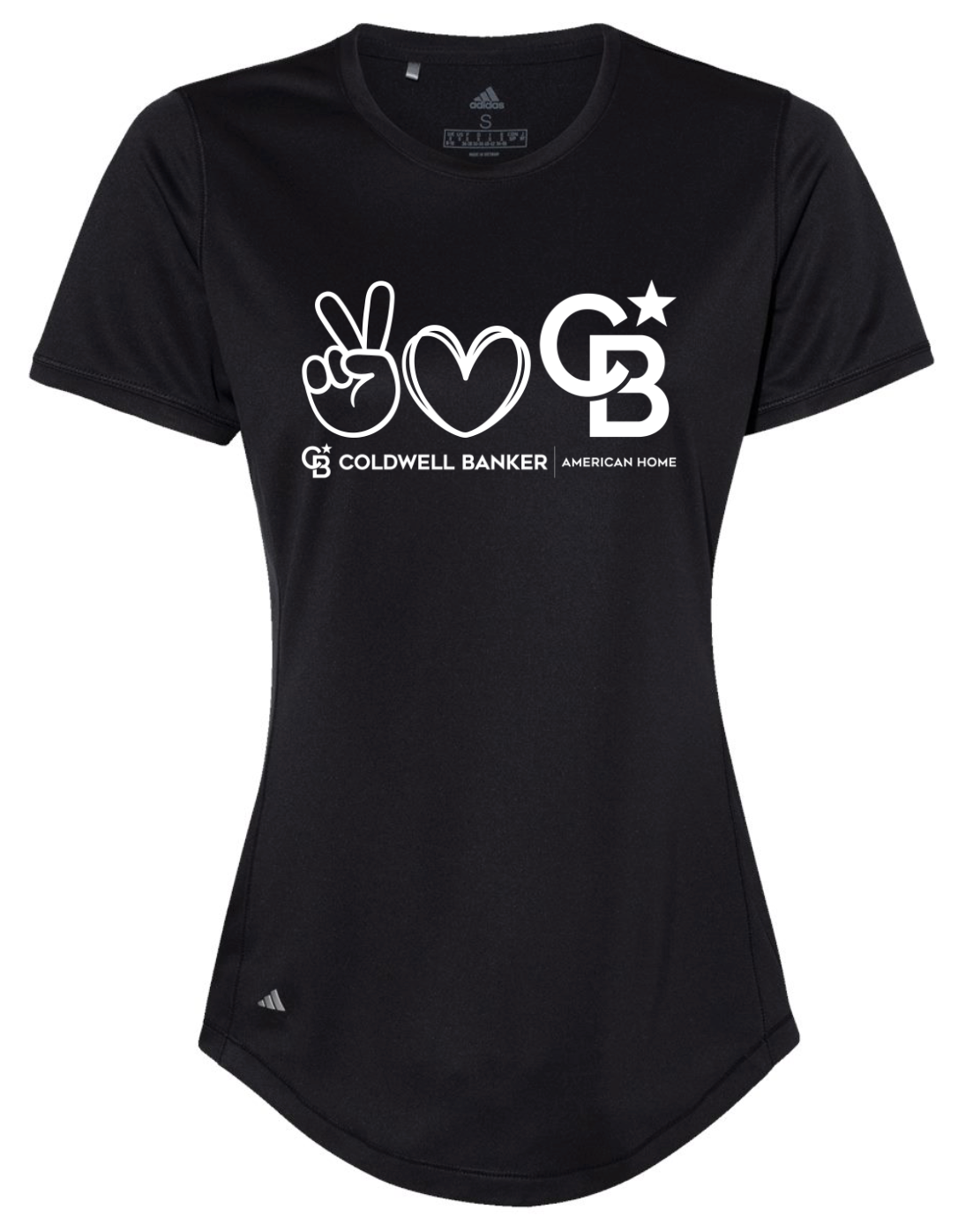 Peace Love Coldwell Banker Adidas Womens Sports T-shirt