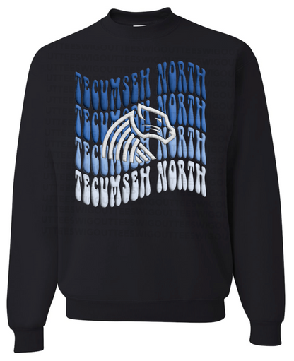 Retro Wave Panther Crew Sweatshirt