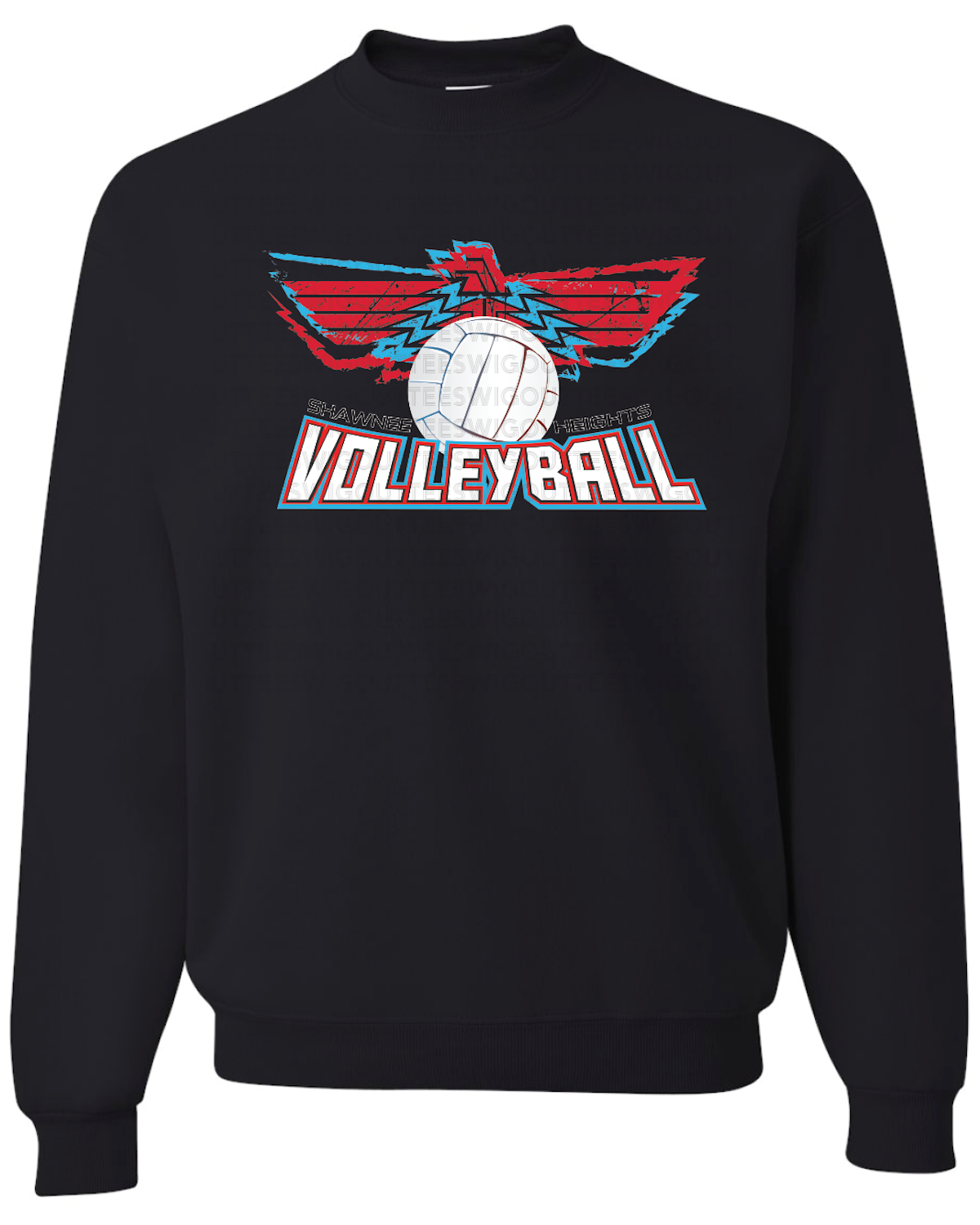 Shawnee Heights Volleyball Jerzees Nublend Crew Sweatshirt