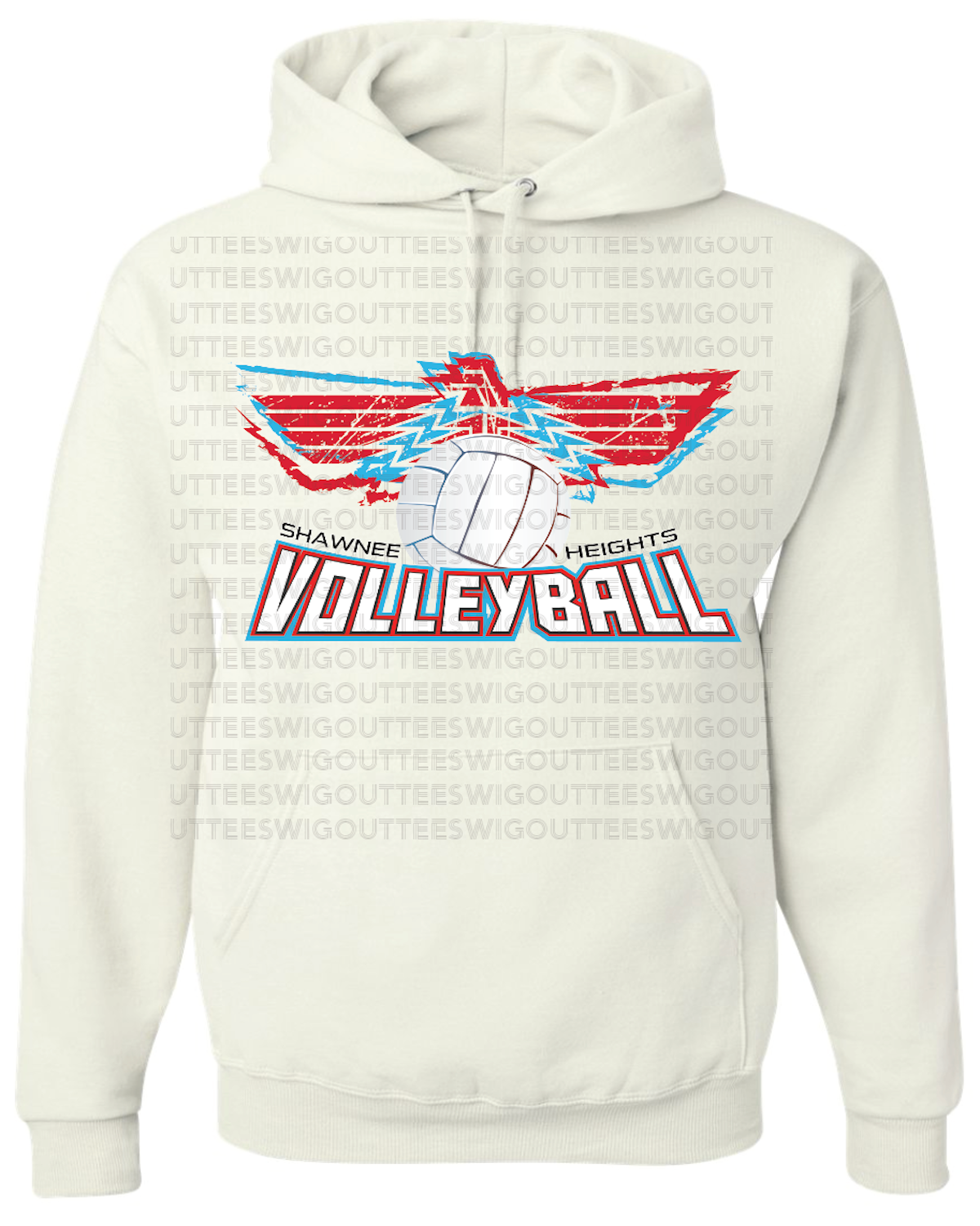 Shawnee Heights Volleyball Jerzees Nublend Hooded Sweatshirt