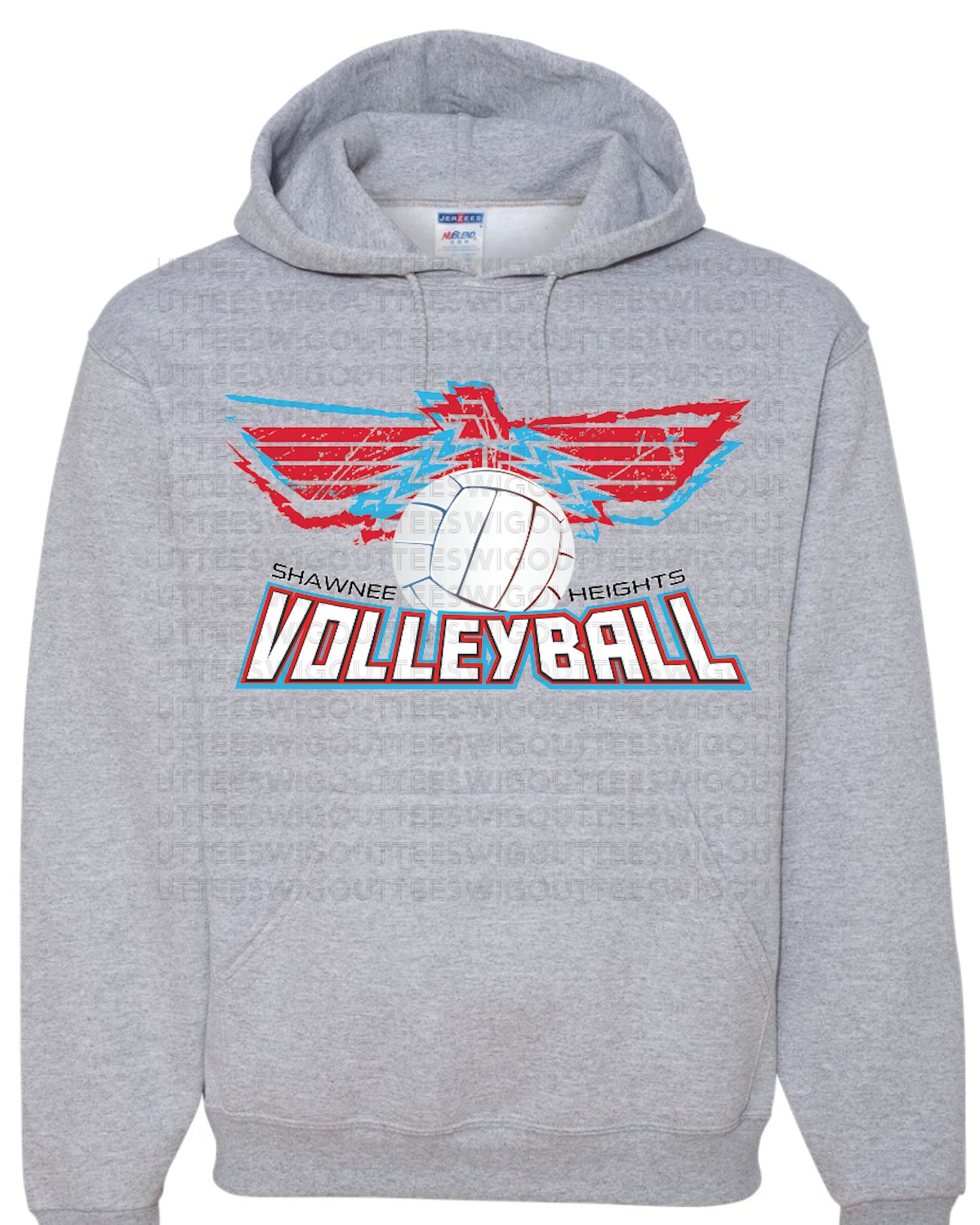 Shawnee Heights Volleyball Jerzees Nublend Hooded Sweatshirt