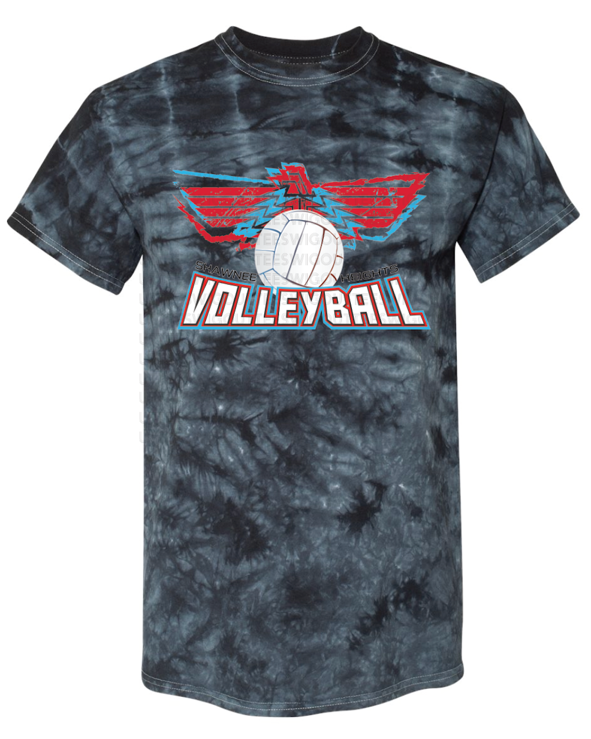 Shawnee Heights Volleyball Crystal Tie Dye T-shirt