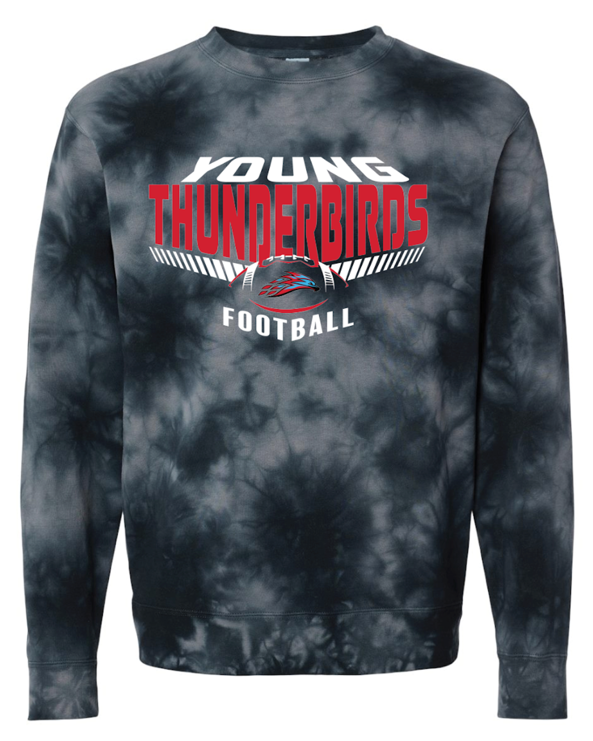 Young Thunderbirds Football Mid-weight Tie-Dyed Sweatshirt
