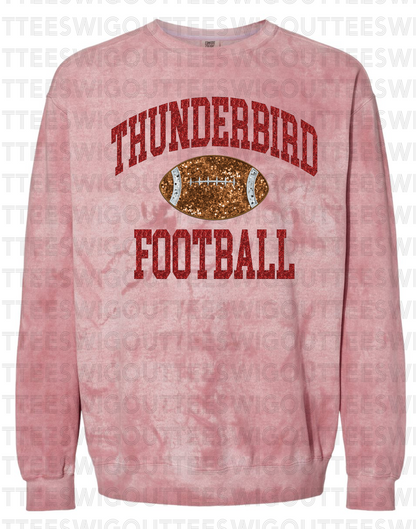 Thunderbird Football "FAUX" Sparkle on Comfort Color