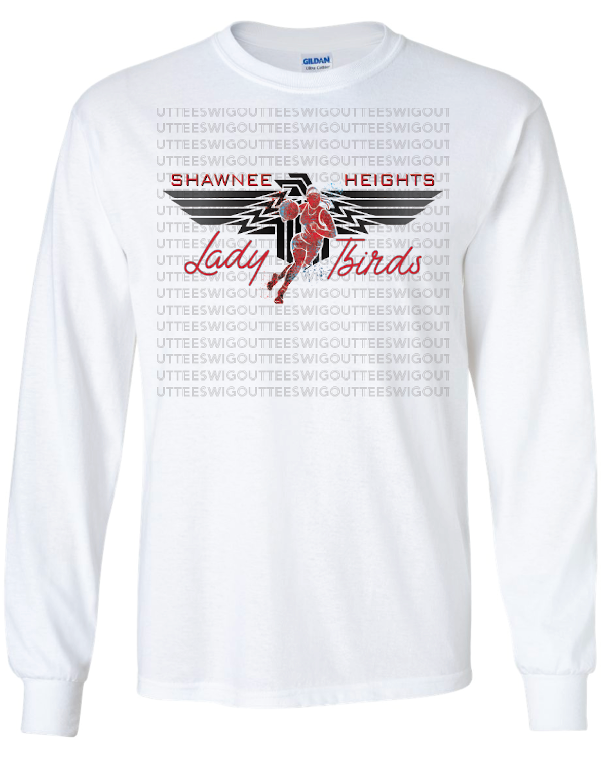 Shawnee Heights Lady Tbirds Basketball Gildan Ultra Cotton Long Sleeve T-Shirt