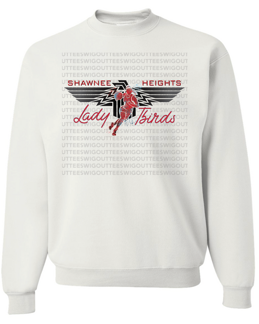 Shawnee Heights Lady Tbirds Basketball Jerzees Nublend Crew Sweatshirt