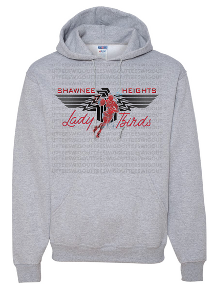 Shawnee Heights Lady Tbirds Basketball Jerzees Nublend Hooded Sweatshirt