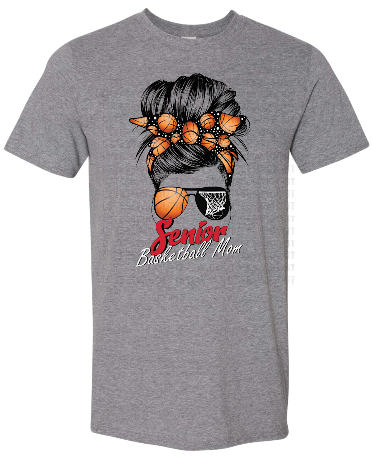 Senior Basketball Mom Bun Gildan Softstyle T-Shirt