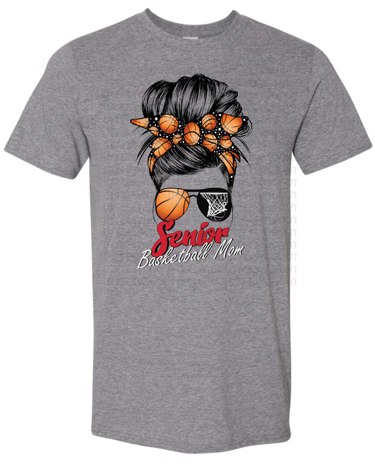 Senior Basketball Mom Bun Gildan Softstyle T-Shirt