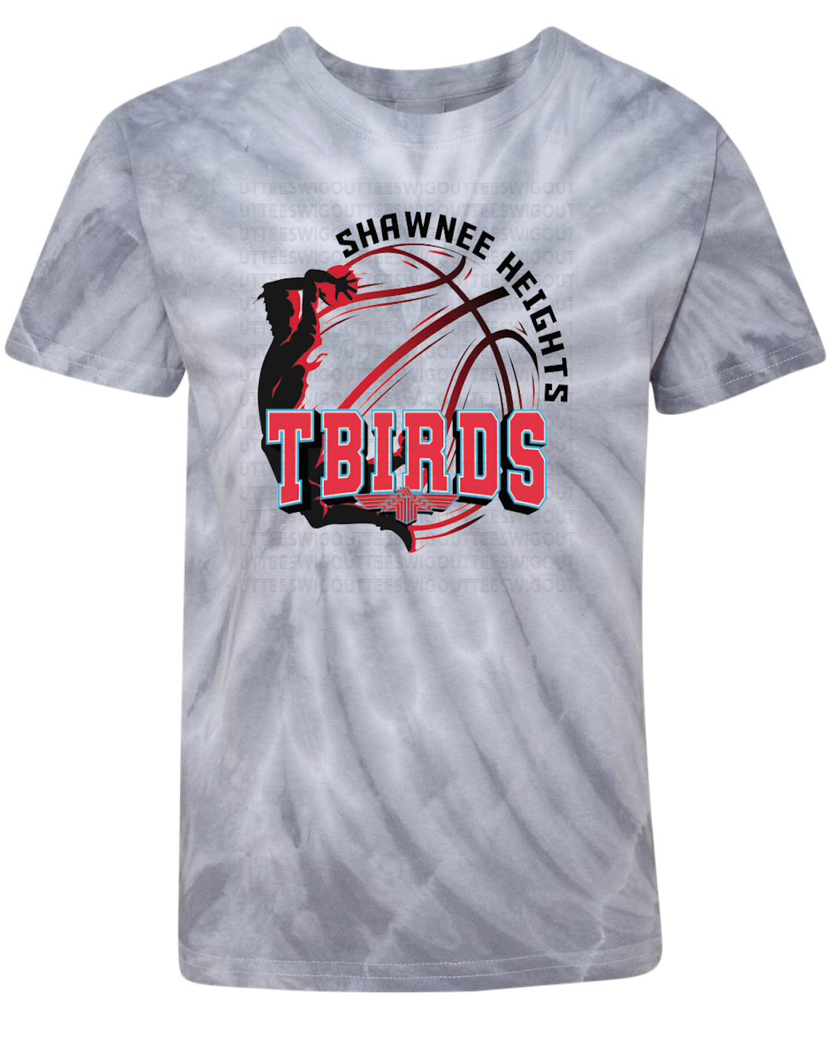 SHHS Tbirds Basketball Pinwheel Tie-Dyed T-shirt