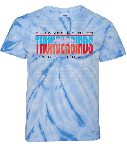 Shawnee Heights High School Basketball Pinwheel Tie-Dyed T-shirt