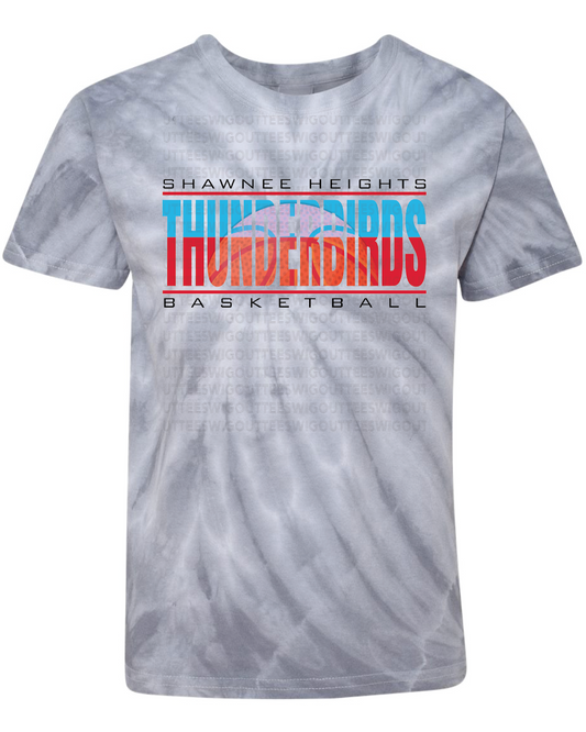Shawnee Heights High School Basketball Pinwheel Tie-Dyed T-shirt