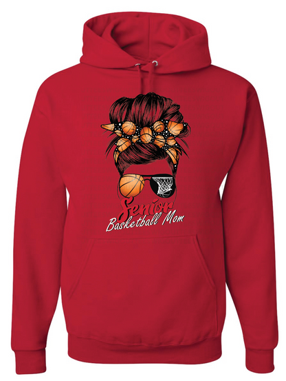 Senior Basketball Mom Bun Jerzees Nublend Hooded Sweatshirt
