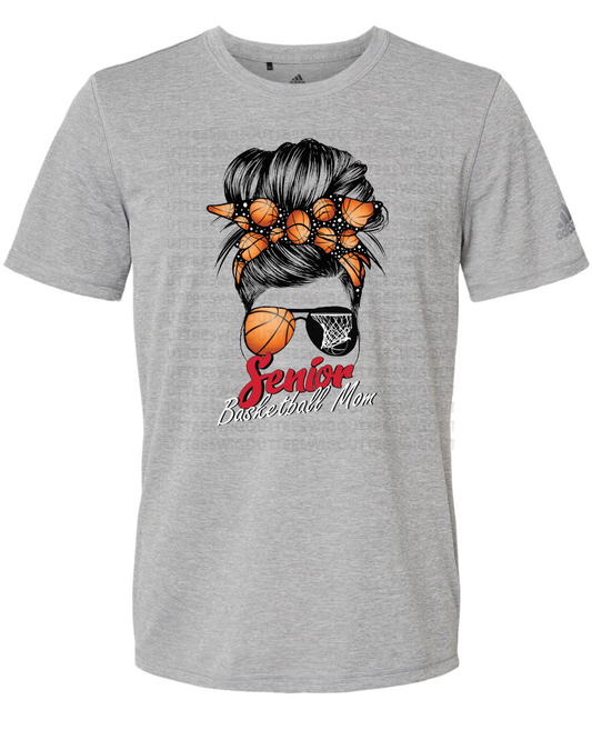 Senior Basketball Mom Bun Adidas Sports T-shirt