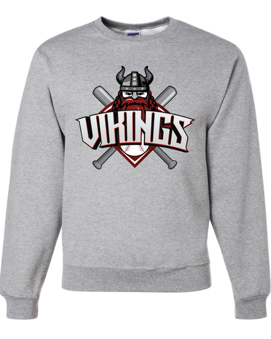 Vikings Logo Jerzees Nublend Crew Sweatshirt