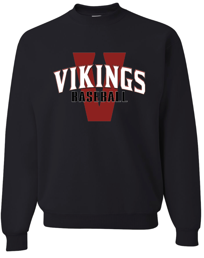 Vikings Baseball Jerzees Nublend Crew Sweatshirt