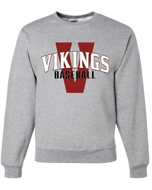 Vikings Baseball Jerzees Nublend Crew Sweatshirt
