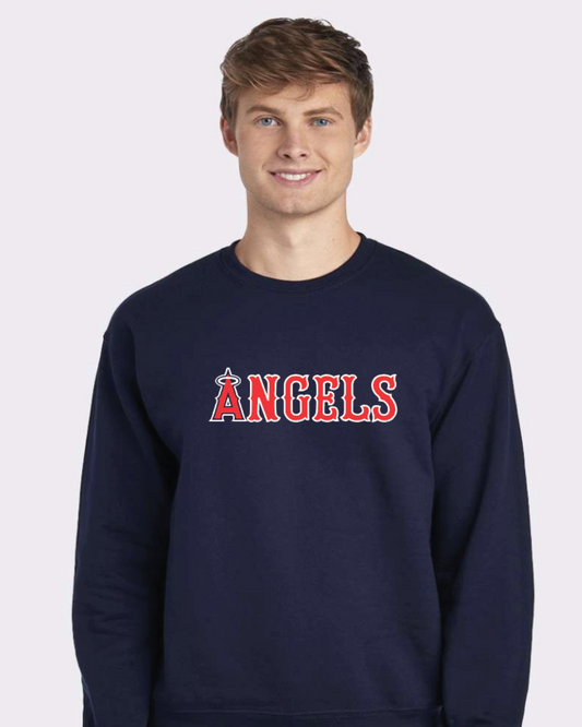 Angels Baseball Jerzees Nublend Crew Sweatshirt