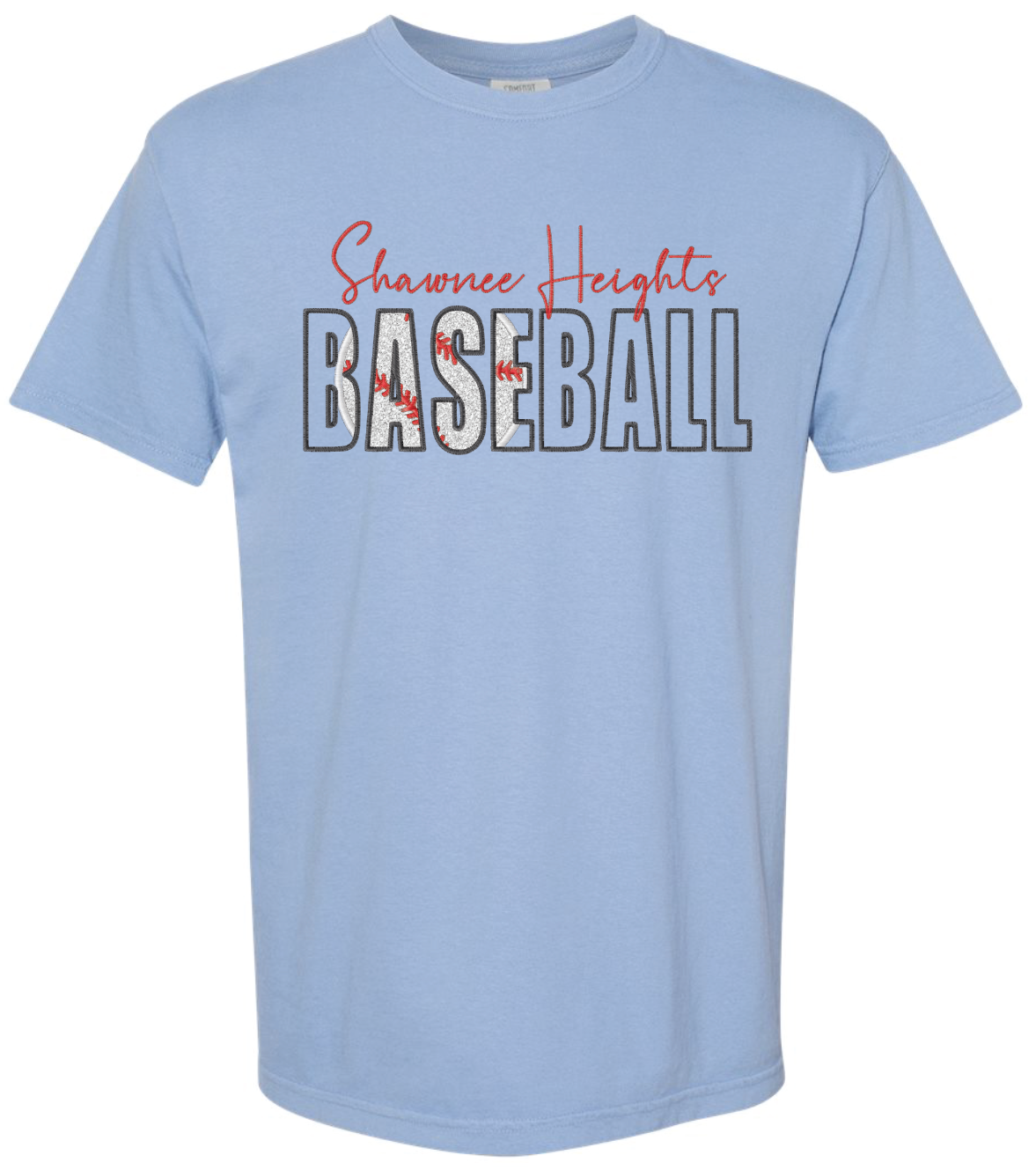 Shawnee Heights Embroidered Glitter Baseball